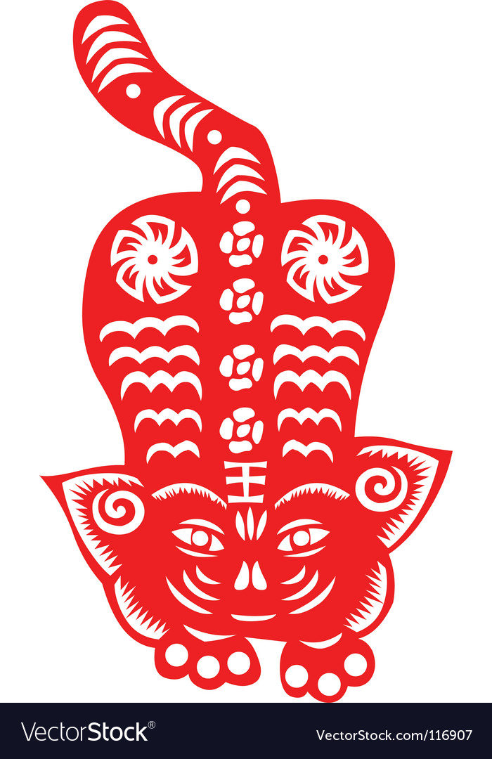 Chinese new year tiger Royalty Free Vector Image