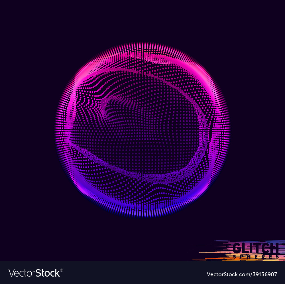 Corrupted violet point sphere abstract