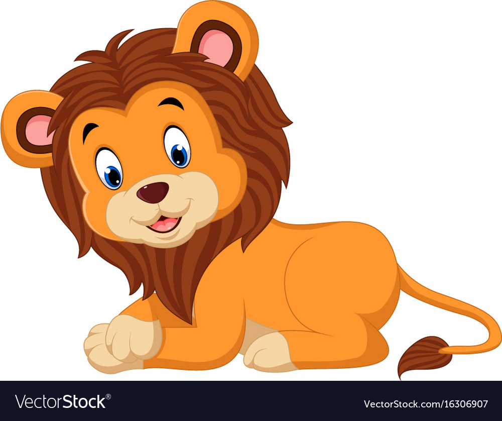 Cute cartoon lion Royalty Free Vector Image - VectorStock