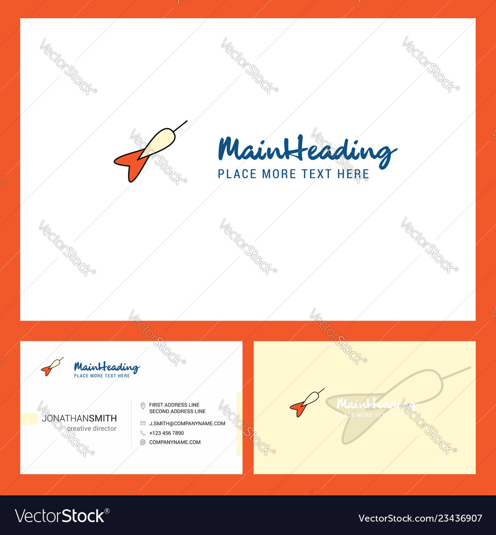 Dart logo design with tagline front and back vector image Dart logo design with tagline front and back