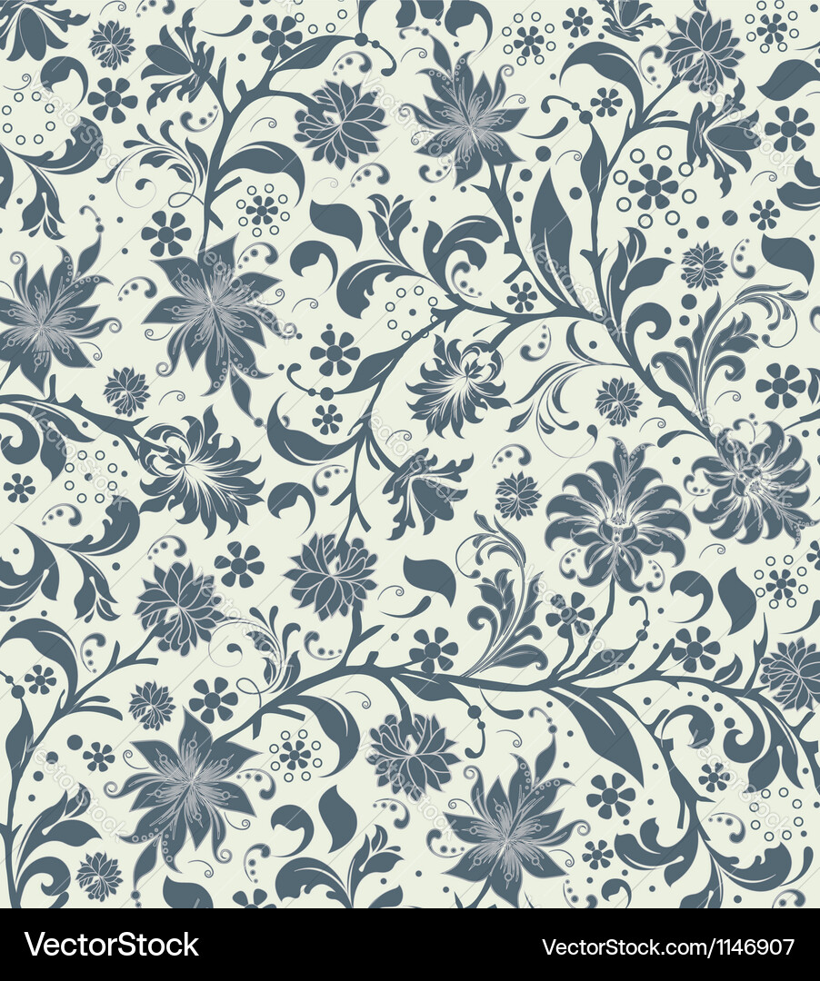 Floral seamless pattern design Royalty Free Vector Image