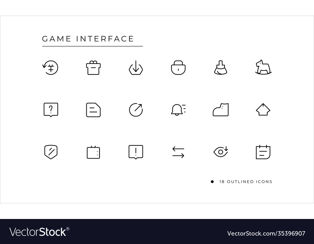 Game interface icon with outlined style