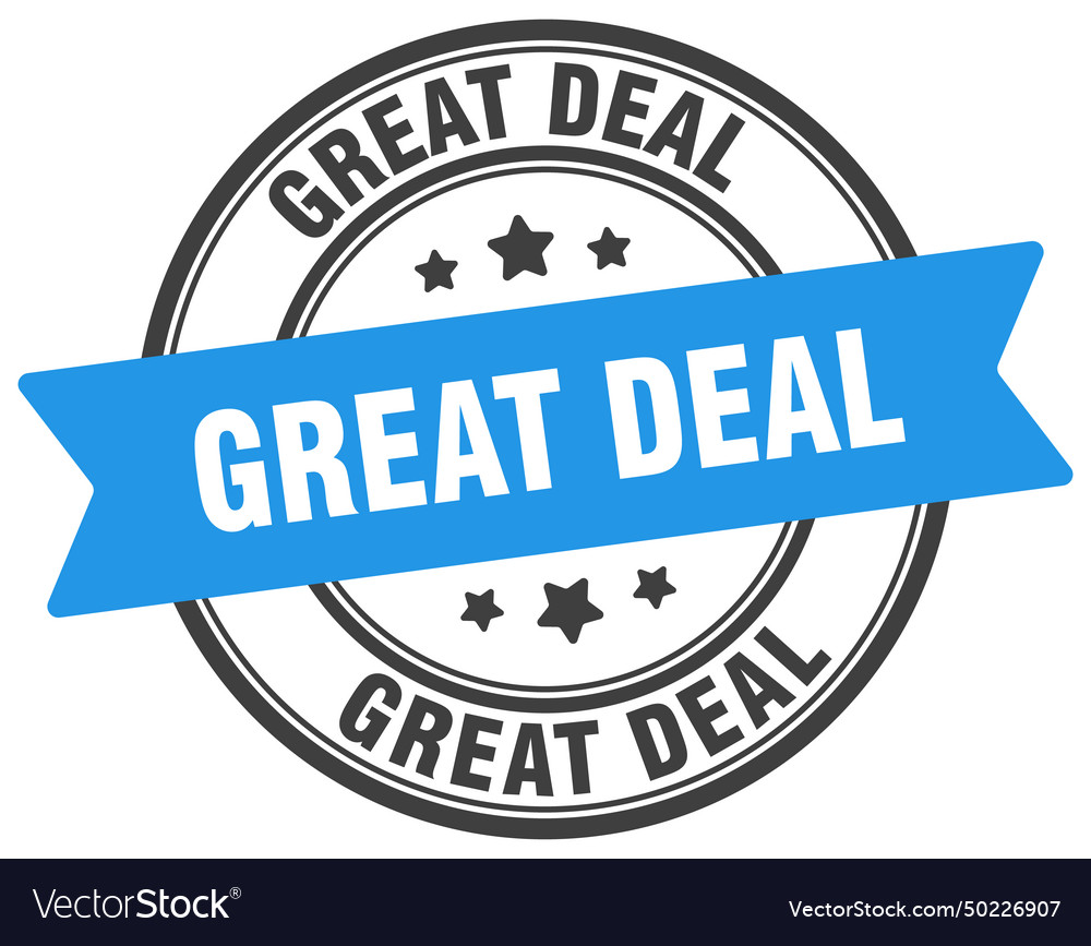 Great deal stamp label on transparent