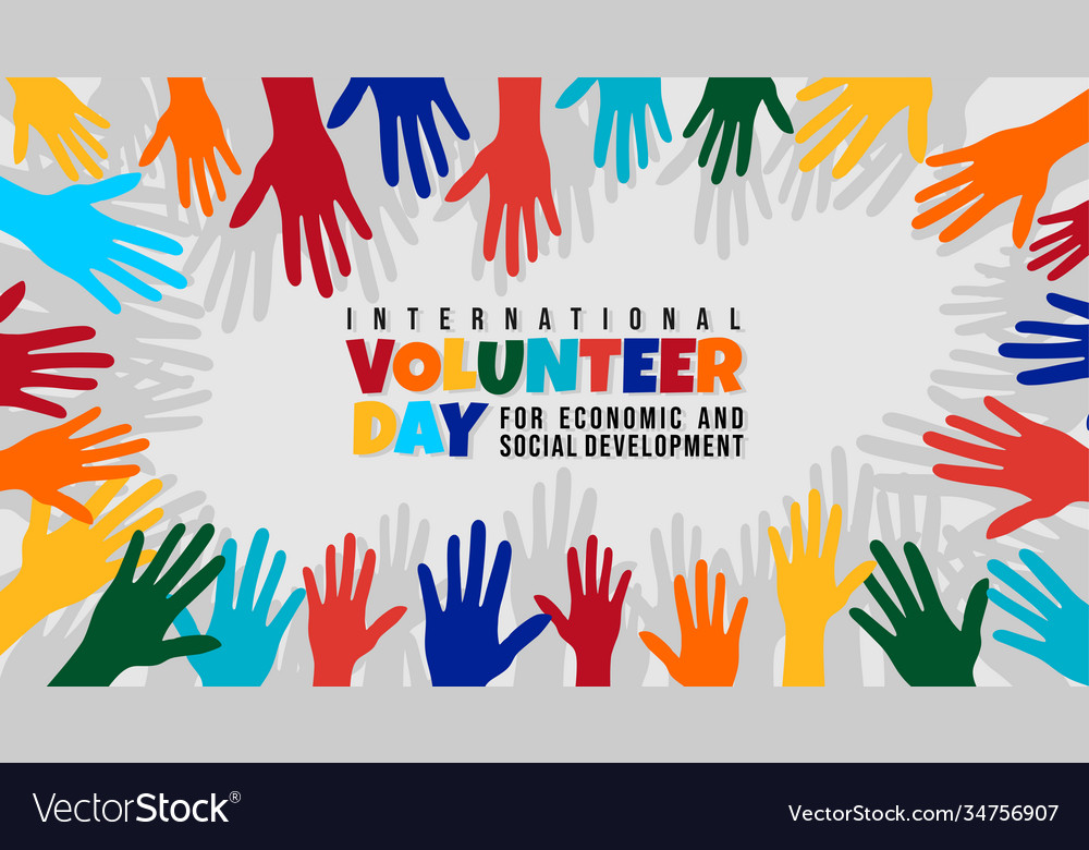 International volunteer day for economic Vector Image