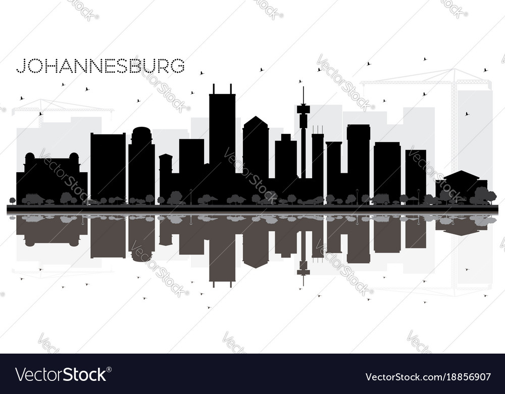 Johannesburg south africa city skyline black and vector image Johannesburg south africa city skyline black and vector image