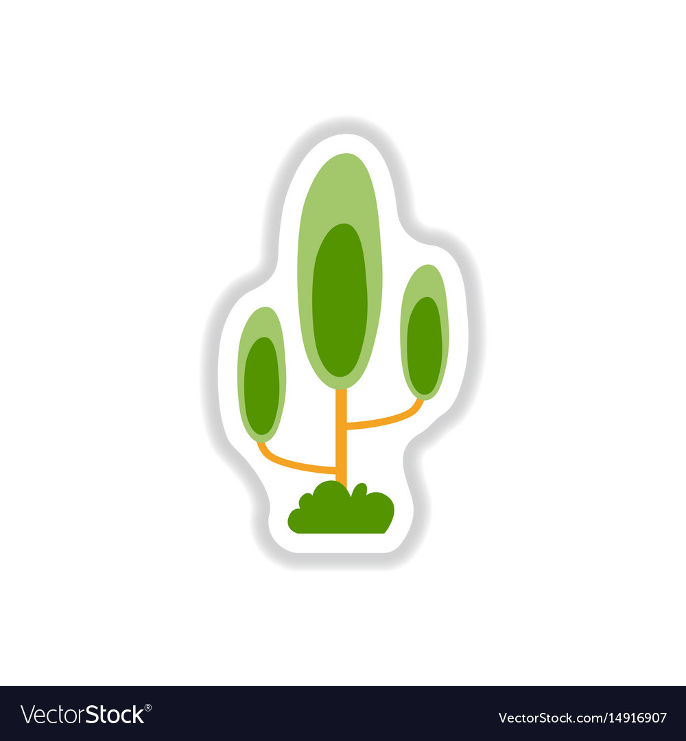 Labels with shadow flat icon tree
