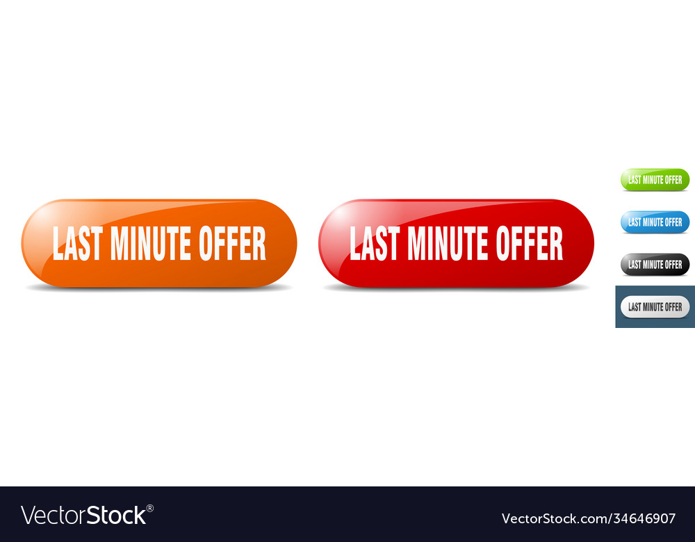 Last minute offer button key sign push set