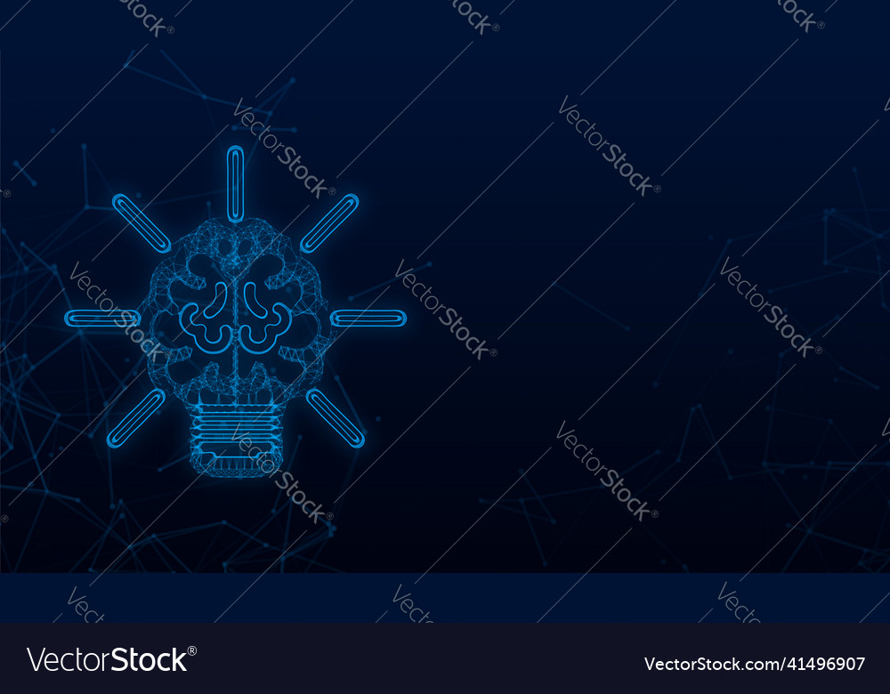Lightbulb plexus icon idea solution business vector image Lightbulb plexus icon idea solution business