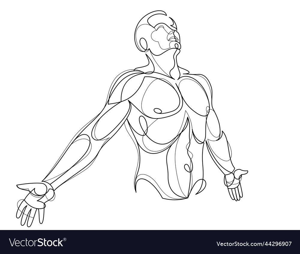 Man with spread hands showing pose of freedom vector image Man with spread hands showing pose of freedom