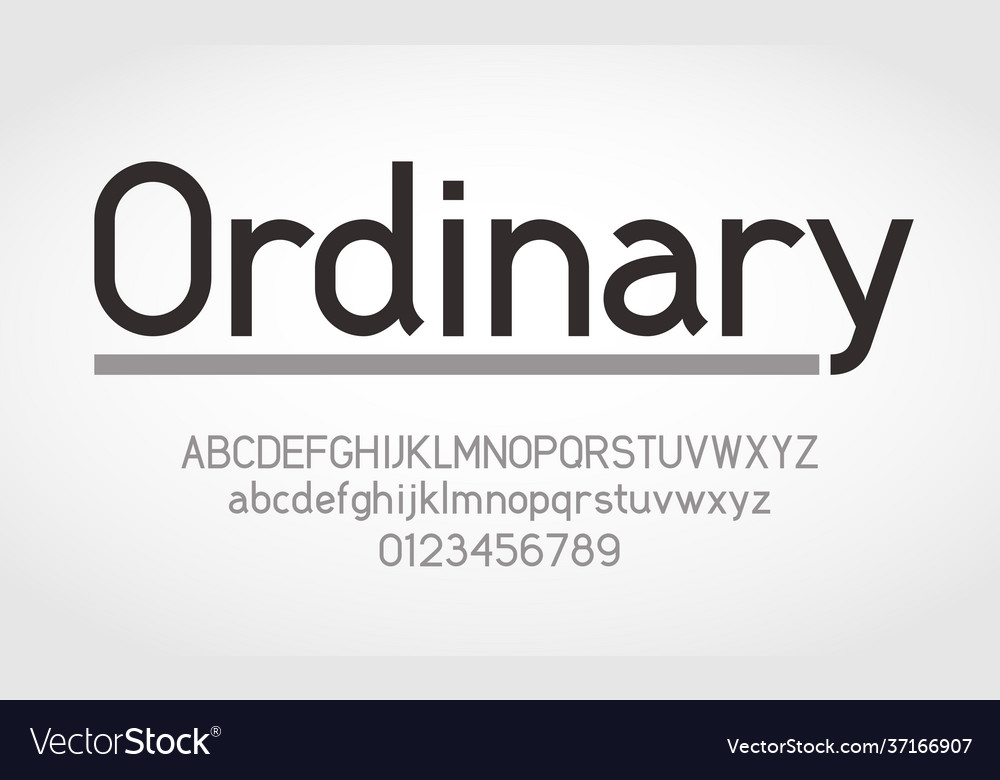 Ordinary font uppercase lowercase letters