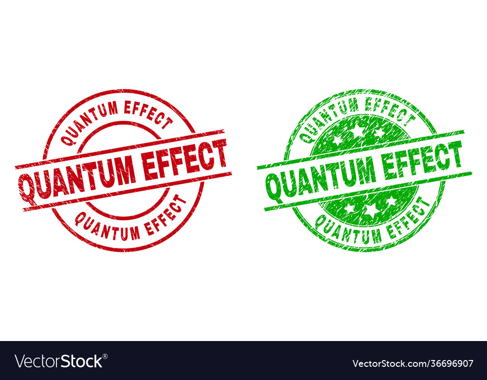 Quantum effect round stamps using grunged surface