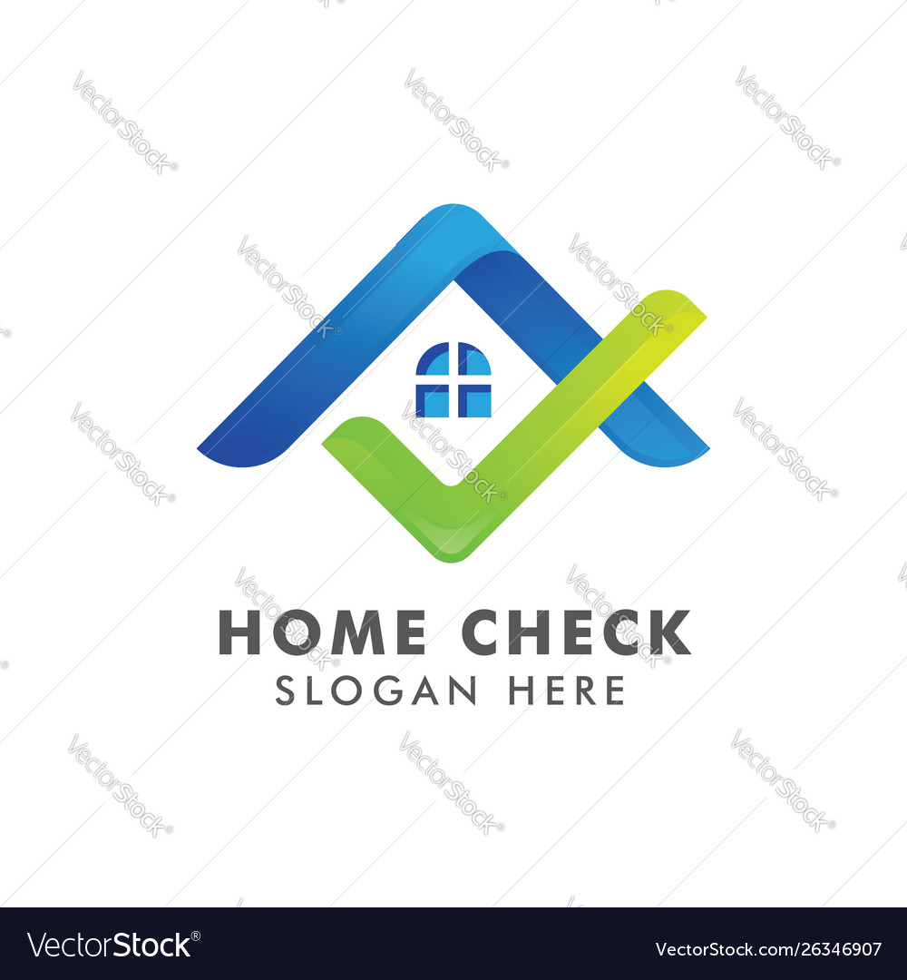 Immobilien Home Logo mit Checkmark