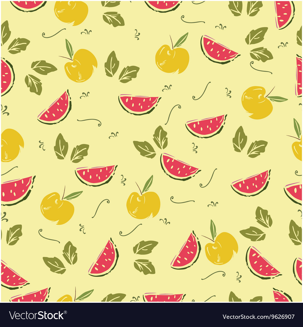 Seamless pattern with watermelon