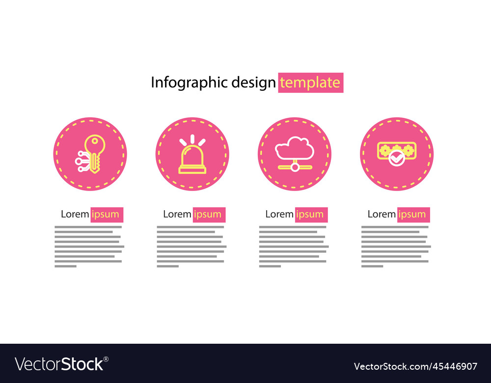 Set line network cloud connection password vector image Set line network cloud connection password