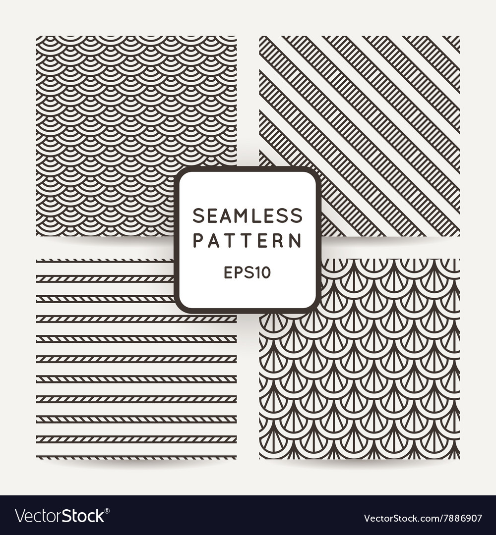 Set of seamless patterns with scales