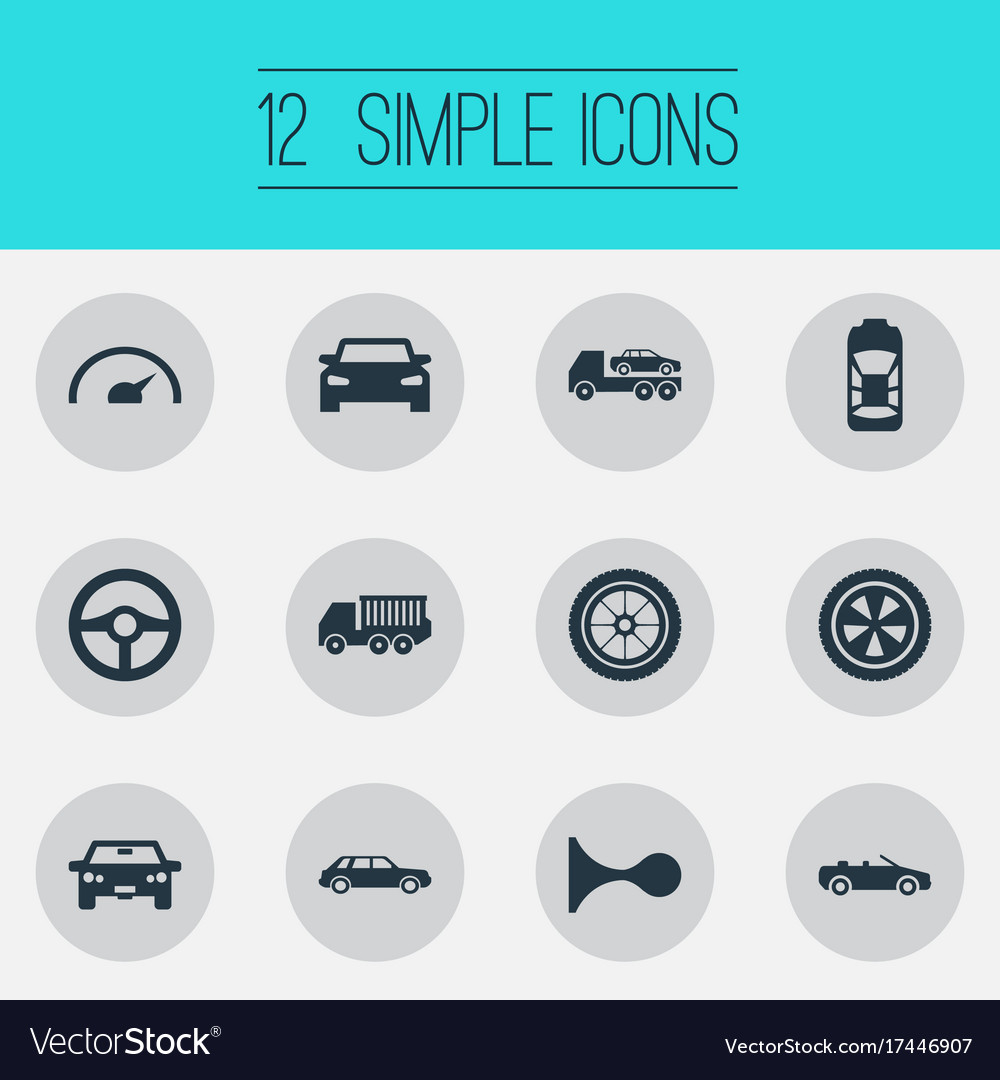 Set of simple auto icons