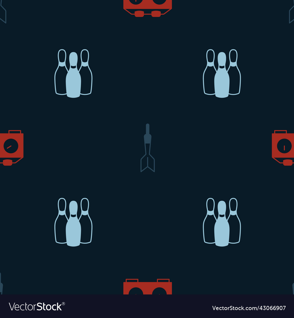 Set time chess clock dart arrow and bowling pin