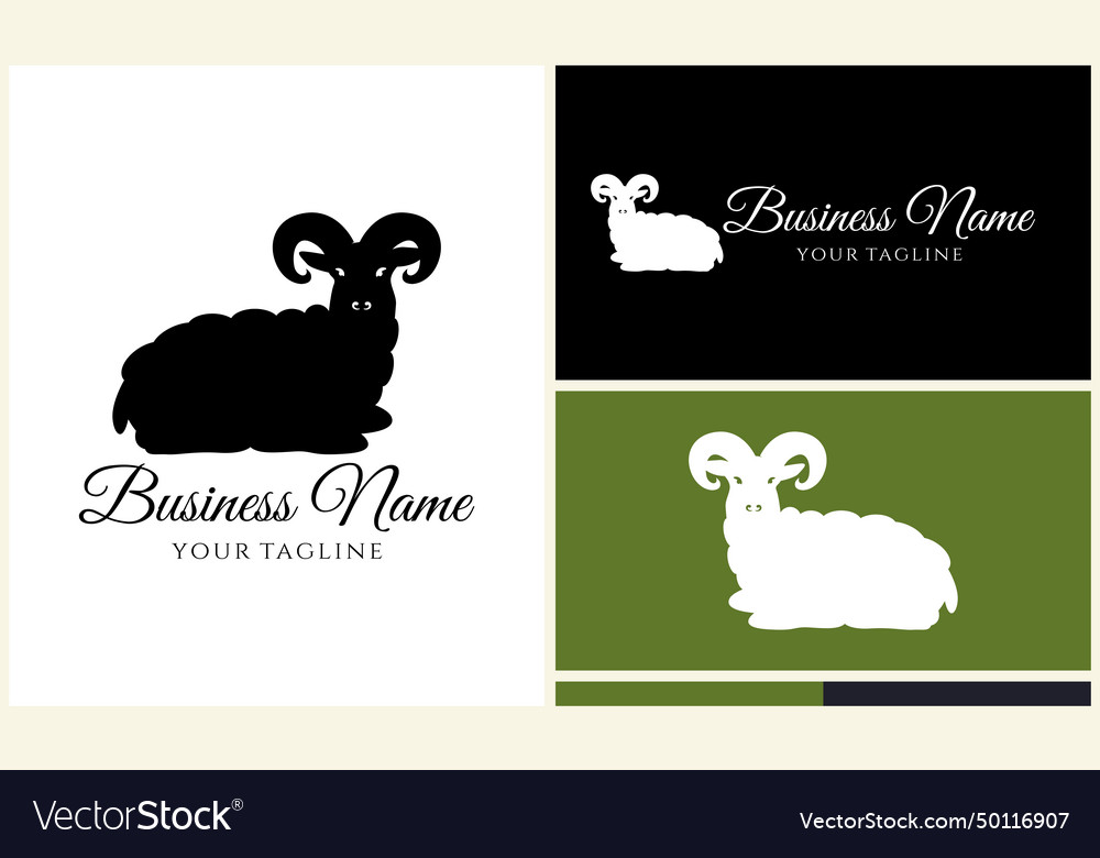 Silhouette sheep goat logo template