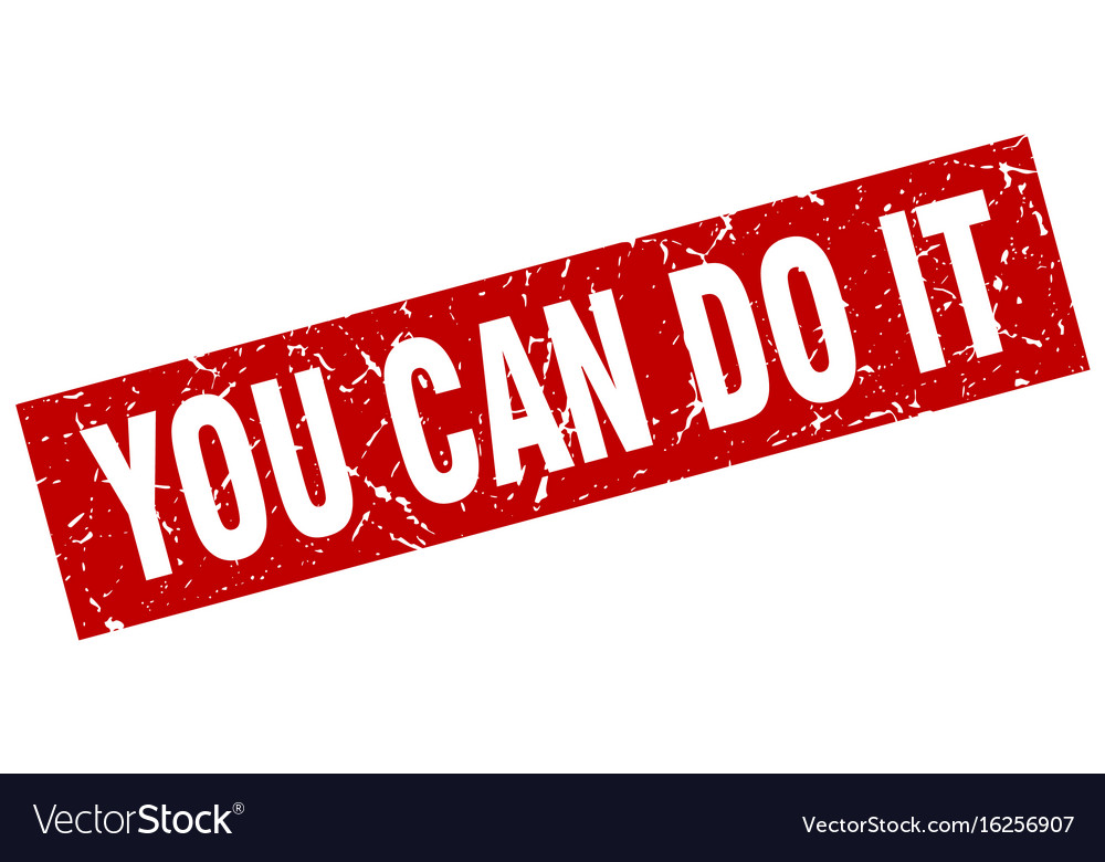 Square grunge red you can do it stamp Royalty Free Vector