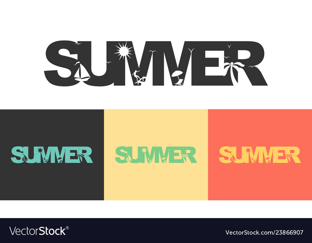 Summer type font design with negative space style