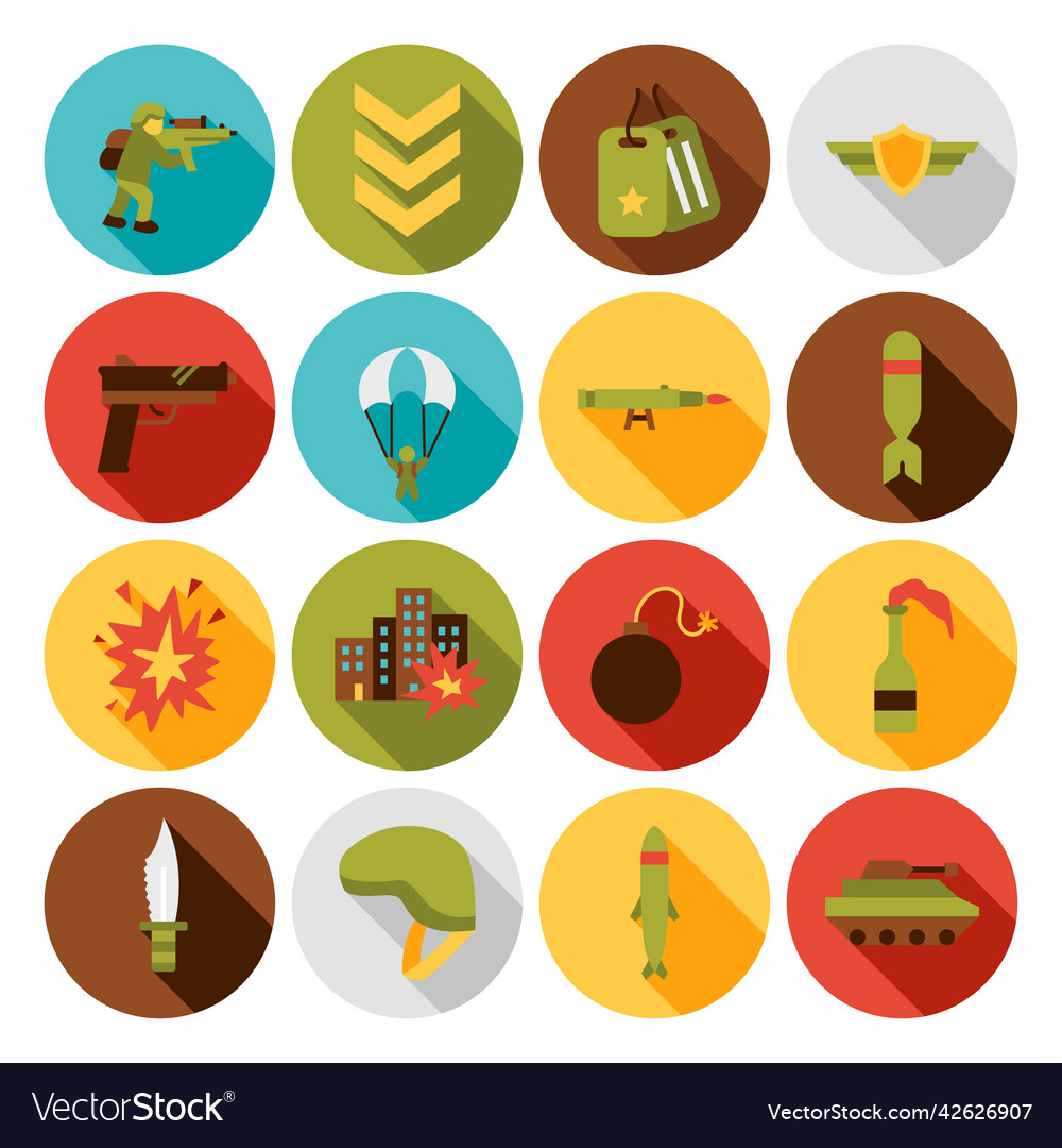 War army flat icons