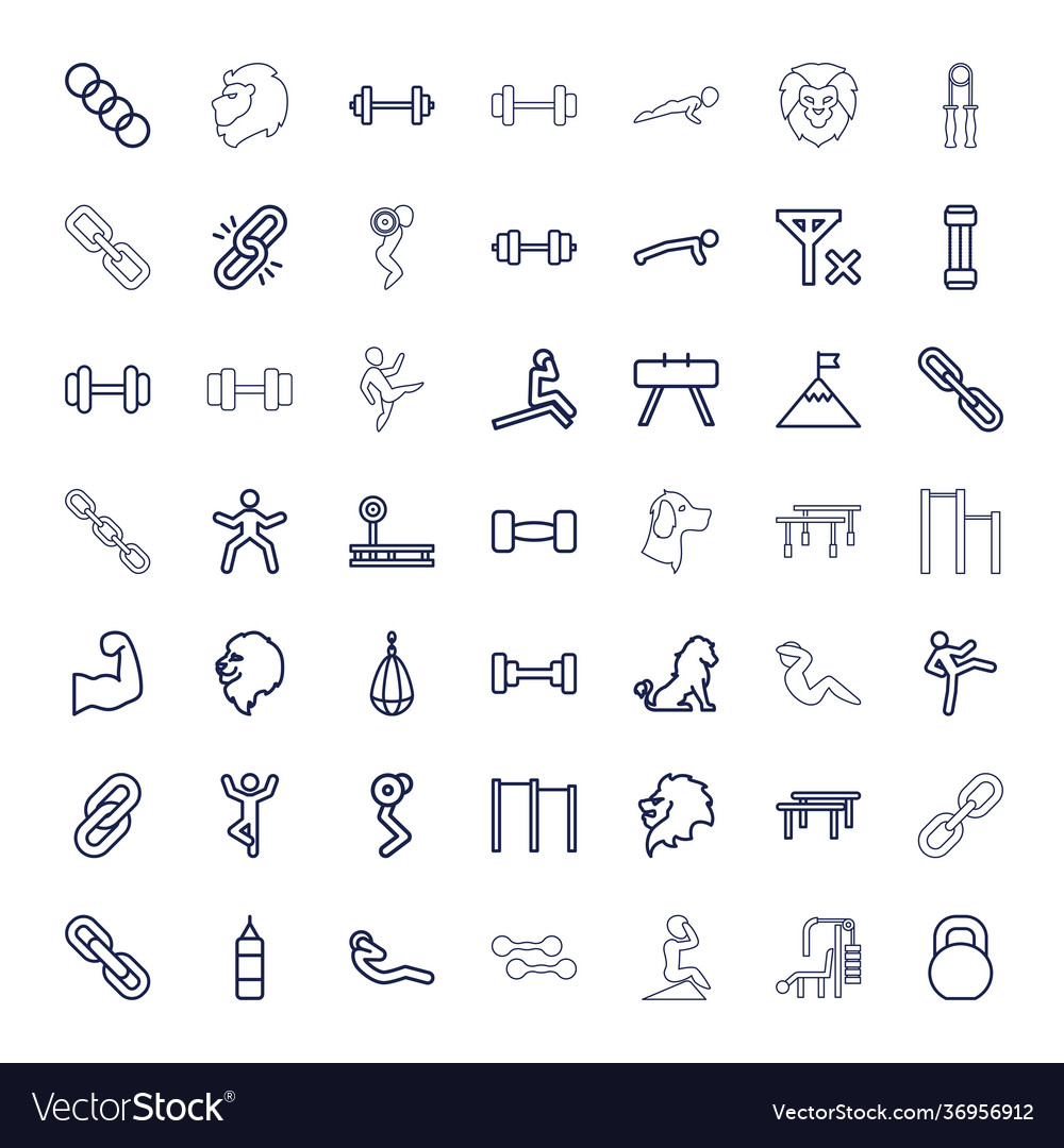 49 strength icons Royalty Free Vector Image - VectorStock