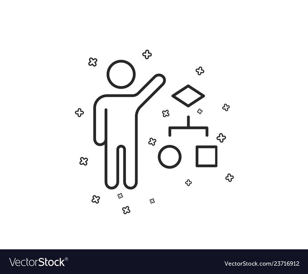 Algorithm line icon business management sign