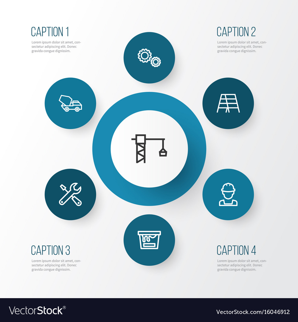 Architecture outline icons set collection