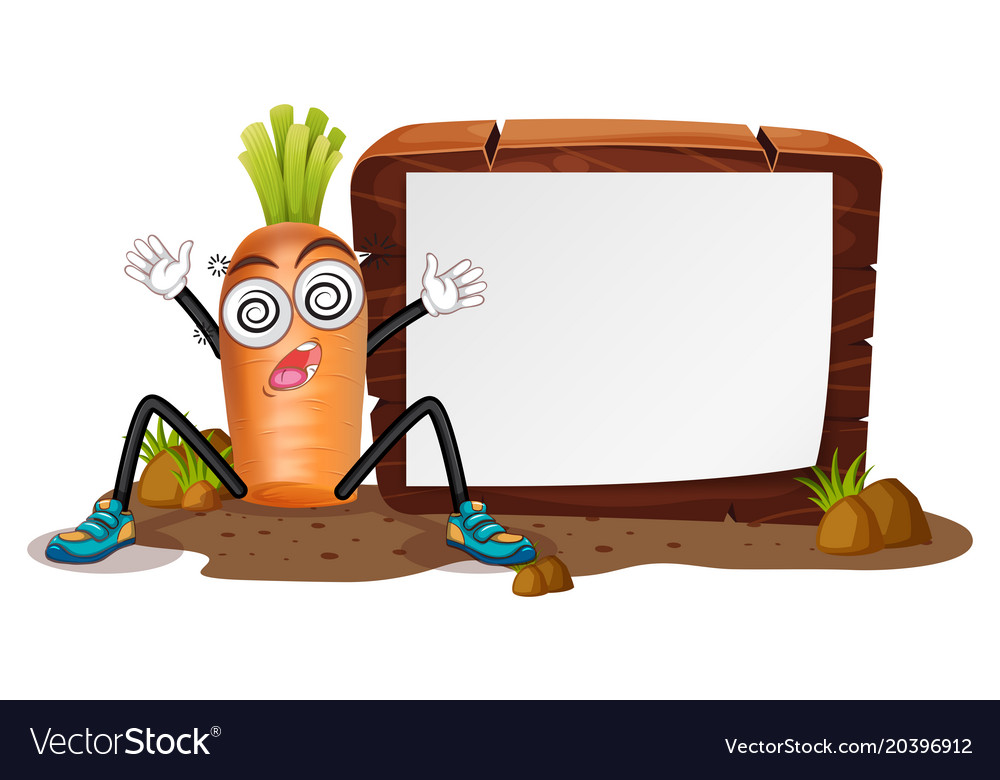 Border template with carrot in the ground