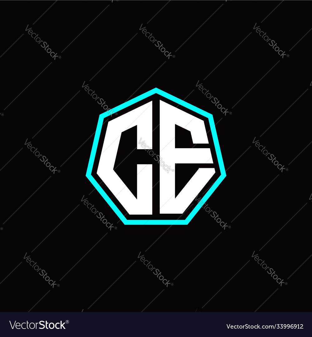 C e initials modern polygon logo template vector image C e initials modern polygon logo template