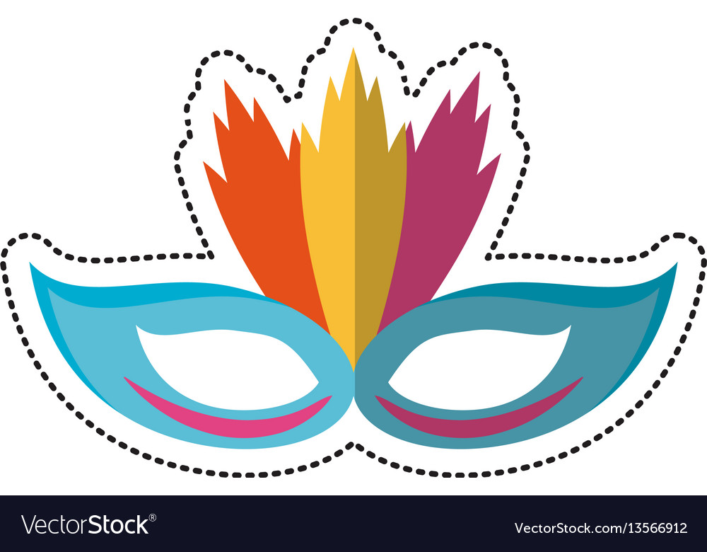 Cartoon carnival mask with feathers Royalty Free Vector Cartoon carnival mask with feathers Royalty Free Vector