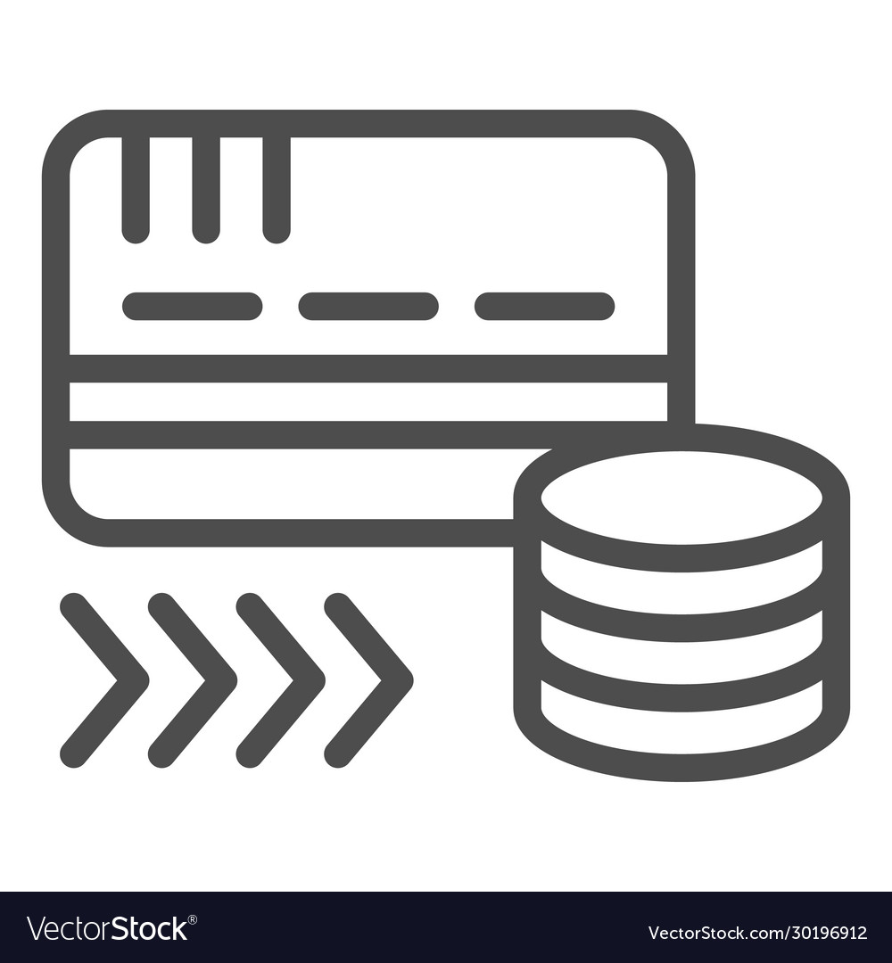 Credit card recharge line icon deposit bills vector image Credit card recharge line icon deposit bills