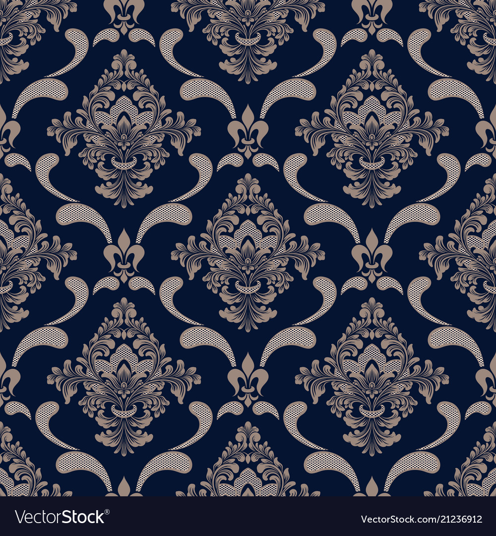 Damask seamless pattern background Royalty Free Vector Image