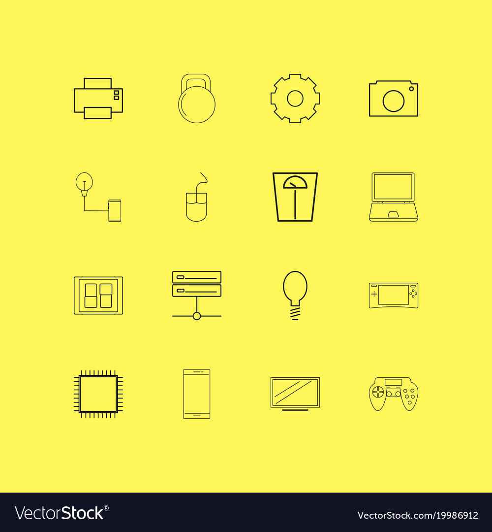 Devices linear icon set simple outline icons