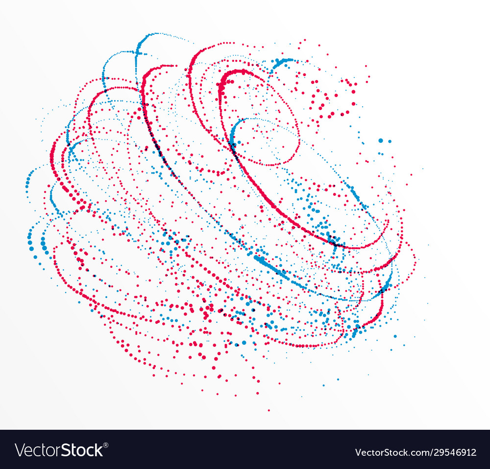 Dotted particle whirl flowing abstract background vector image Dotted particle whirl flowing abstract background