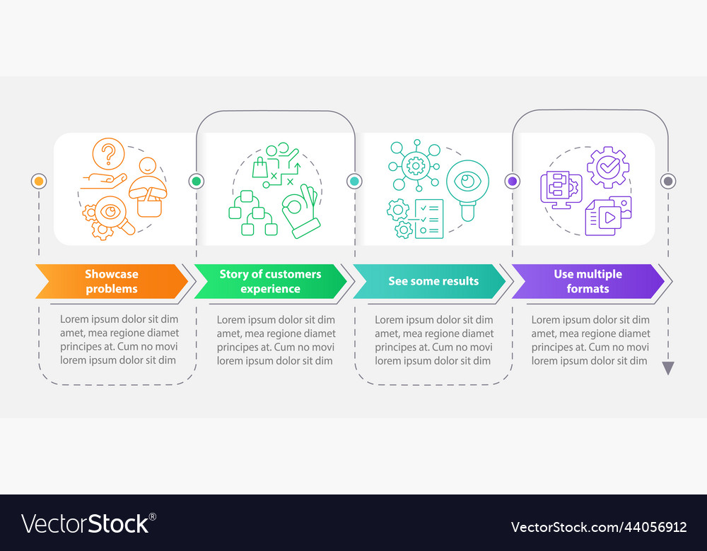 Elements of case study rectangle infographic Vector Image