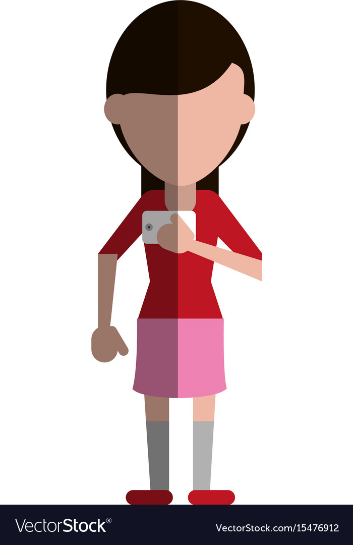 Faceless person using smartphone icon image