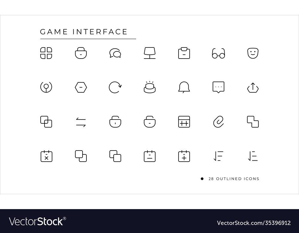 Game interface icon with outlined style
