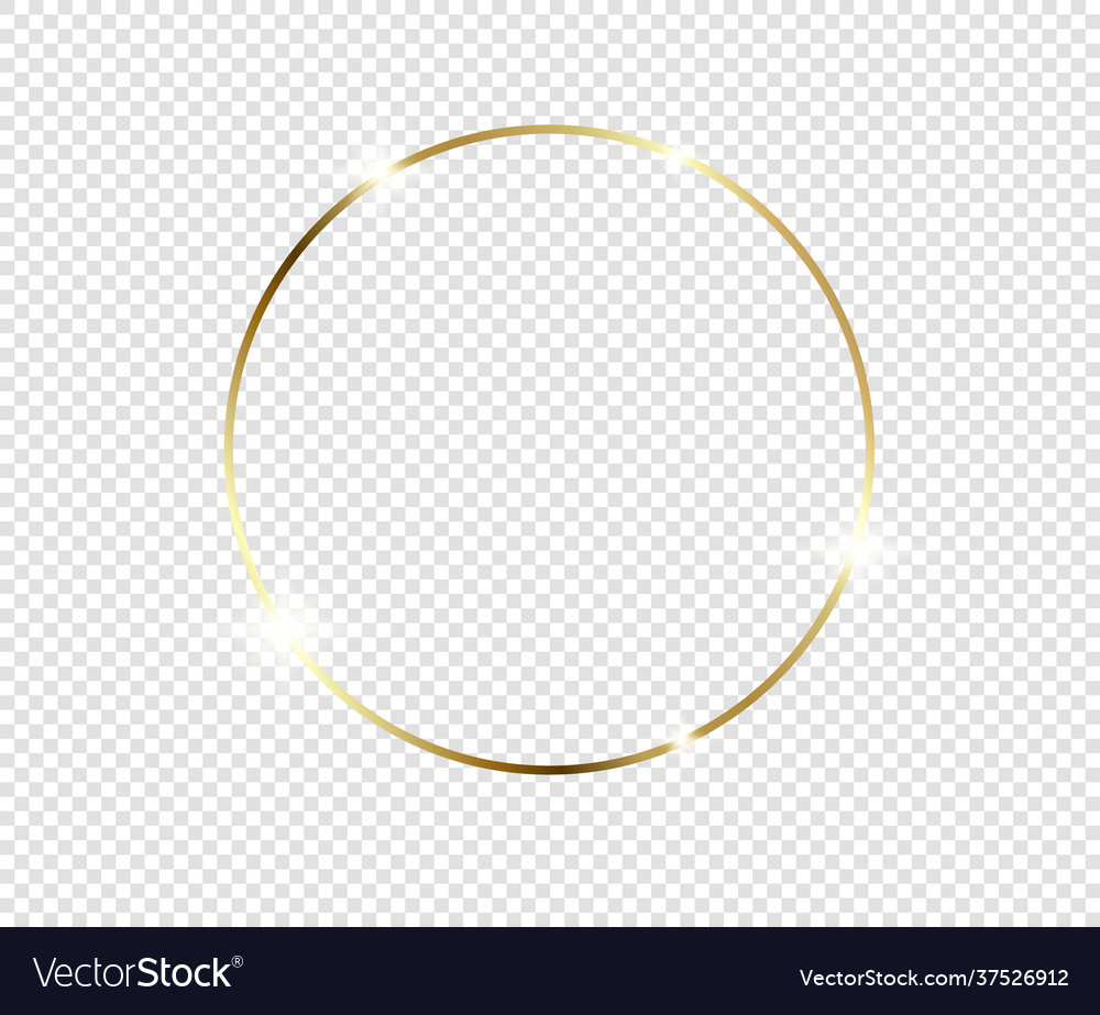 Gold shiny glowing frame with shadows isolated Vector Image