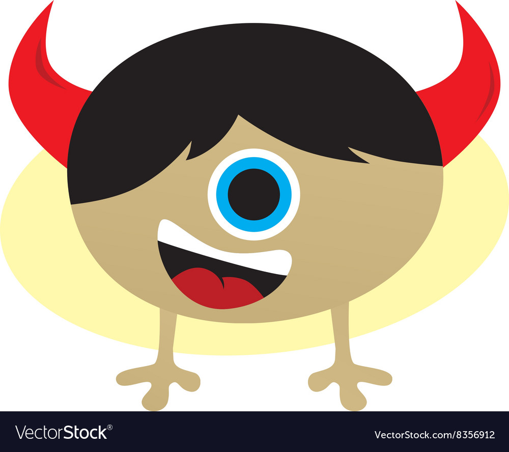 Happy little monster Royalty Free Vector Image