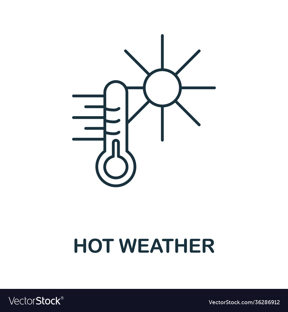 Hot weather icon simple element from global