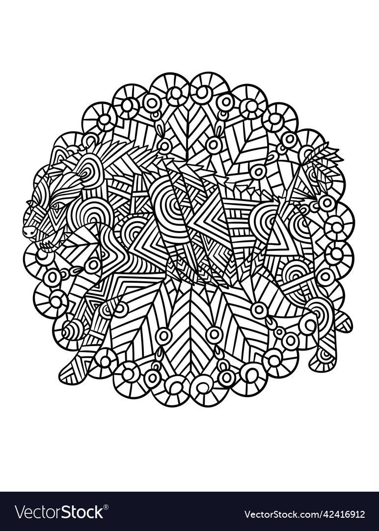 Hyena mandala Farbseiten für Erwachsene