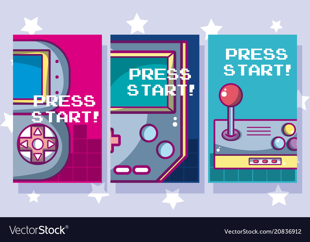 Press stars videogame banners