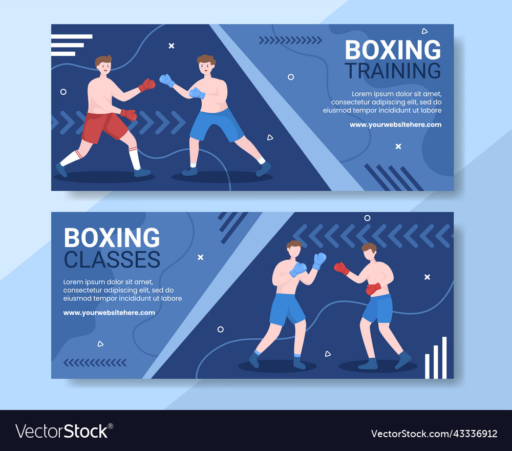 Professional boxing banner template cartoon