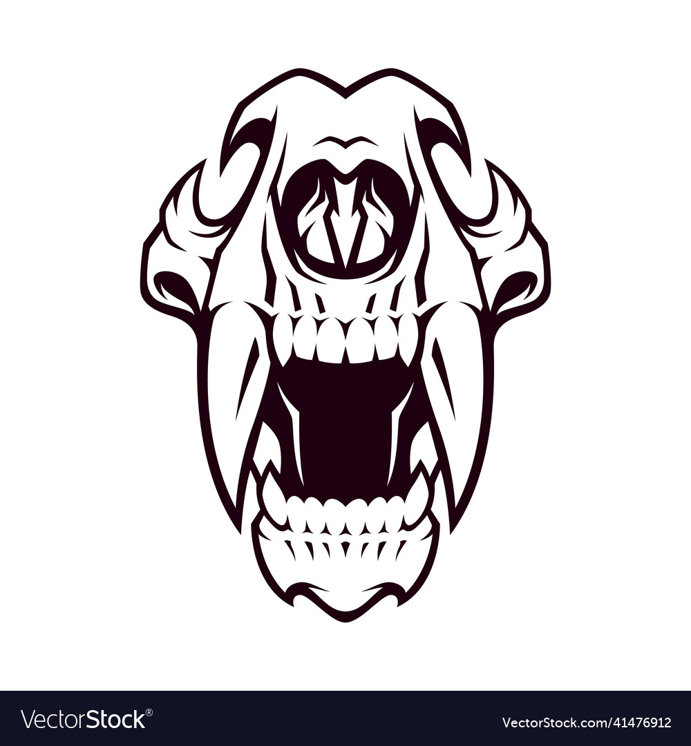 Sabertoothed tiger logo Royalty Free Vector Image