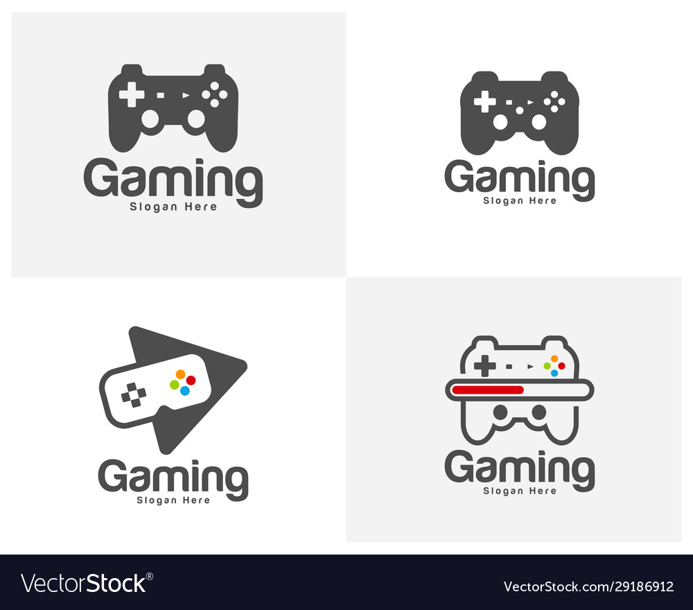 Set game logo template joystick design icon Vector Image Set game logo template joystick design icon