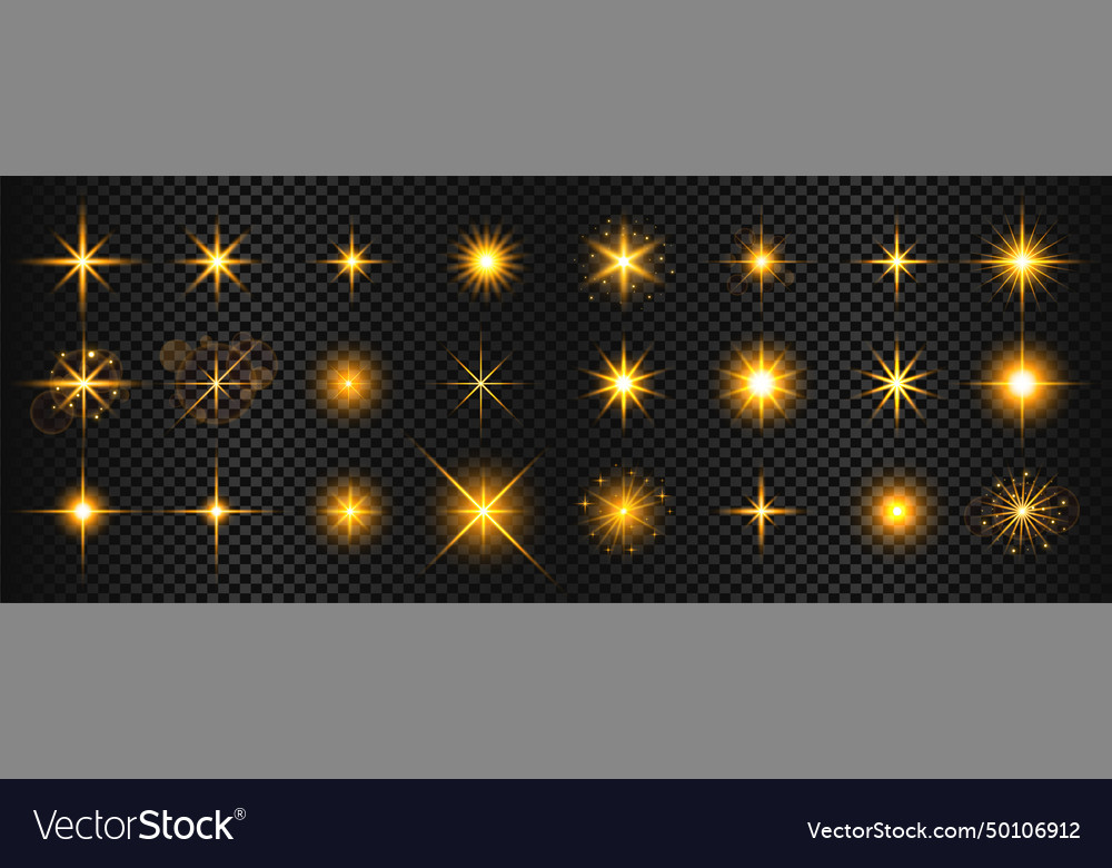 Set of transparent starlight particle background