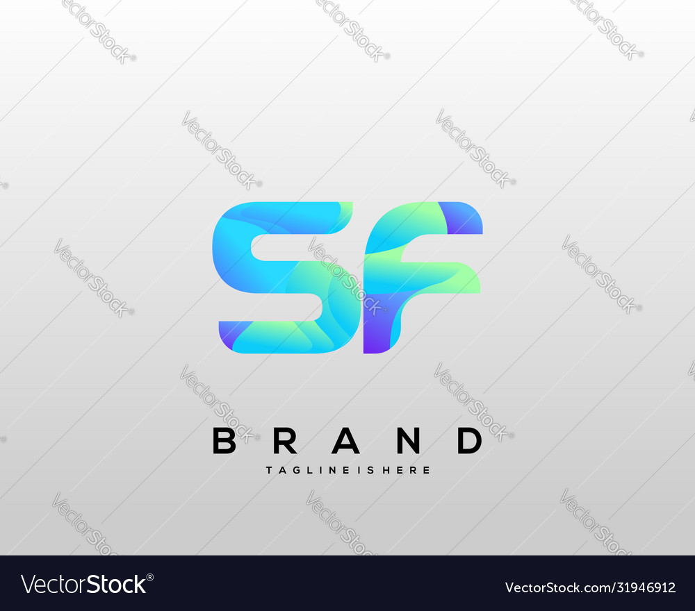Sf initial logo with colorful template Vector Image Sf initial logo with colorful template