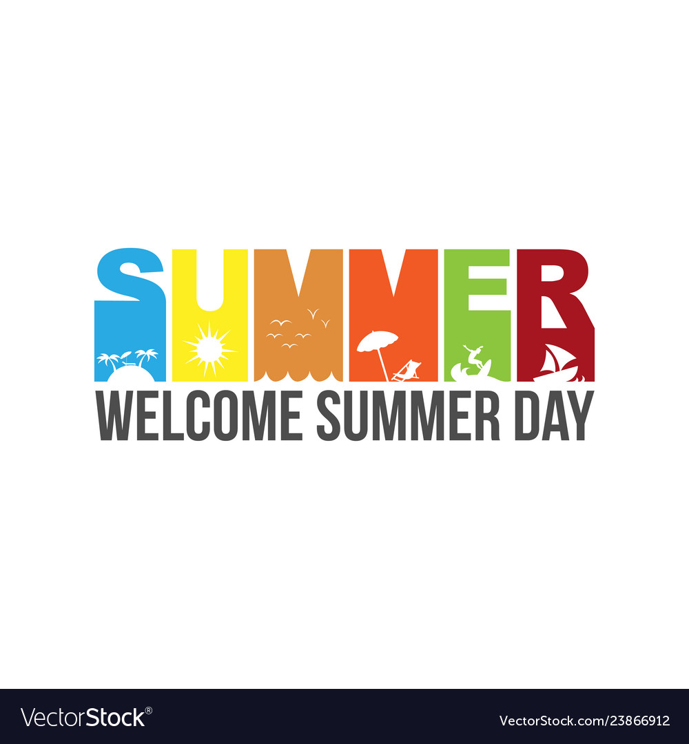 Summer type font design with negative space style