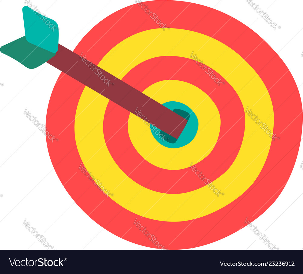 Target with arrow flat color vector image Target with arrow flat color